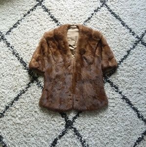 Vintage fur cape shawl